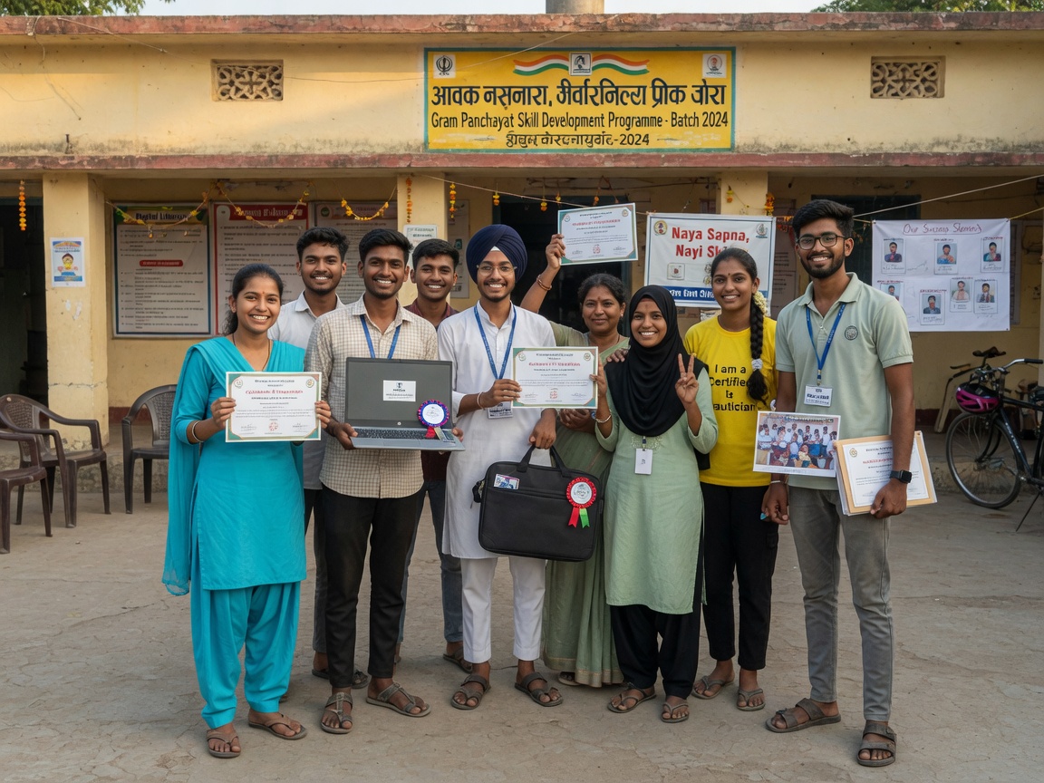 Young participants celebrating real outcomes after a Swanirbhar program