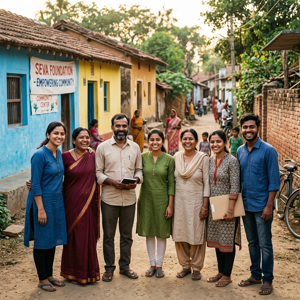Swanirbhar community team working together in the field